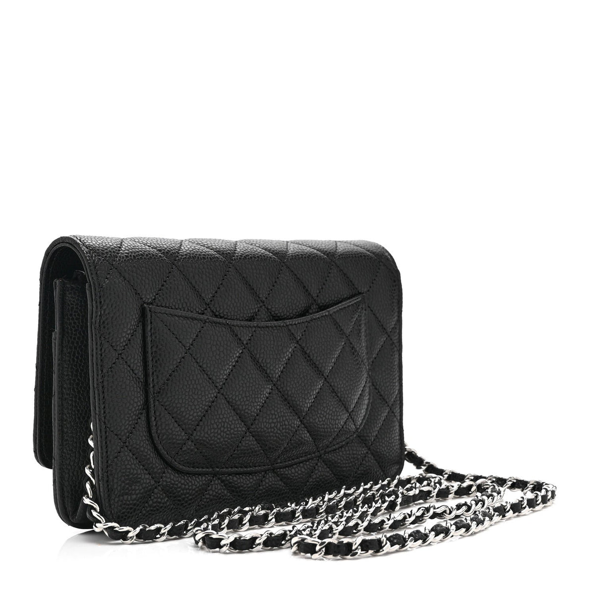 Caviar Quilted CC Turnlock Wallet On Chain WOC Black