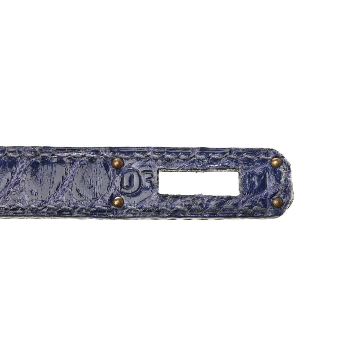 Shiny Alligator Mini Kelly Sellier 20 Bleu Roi