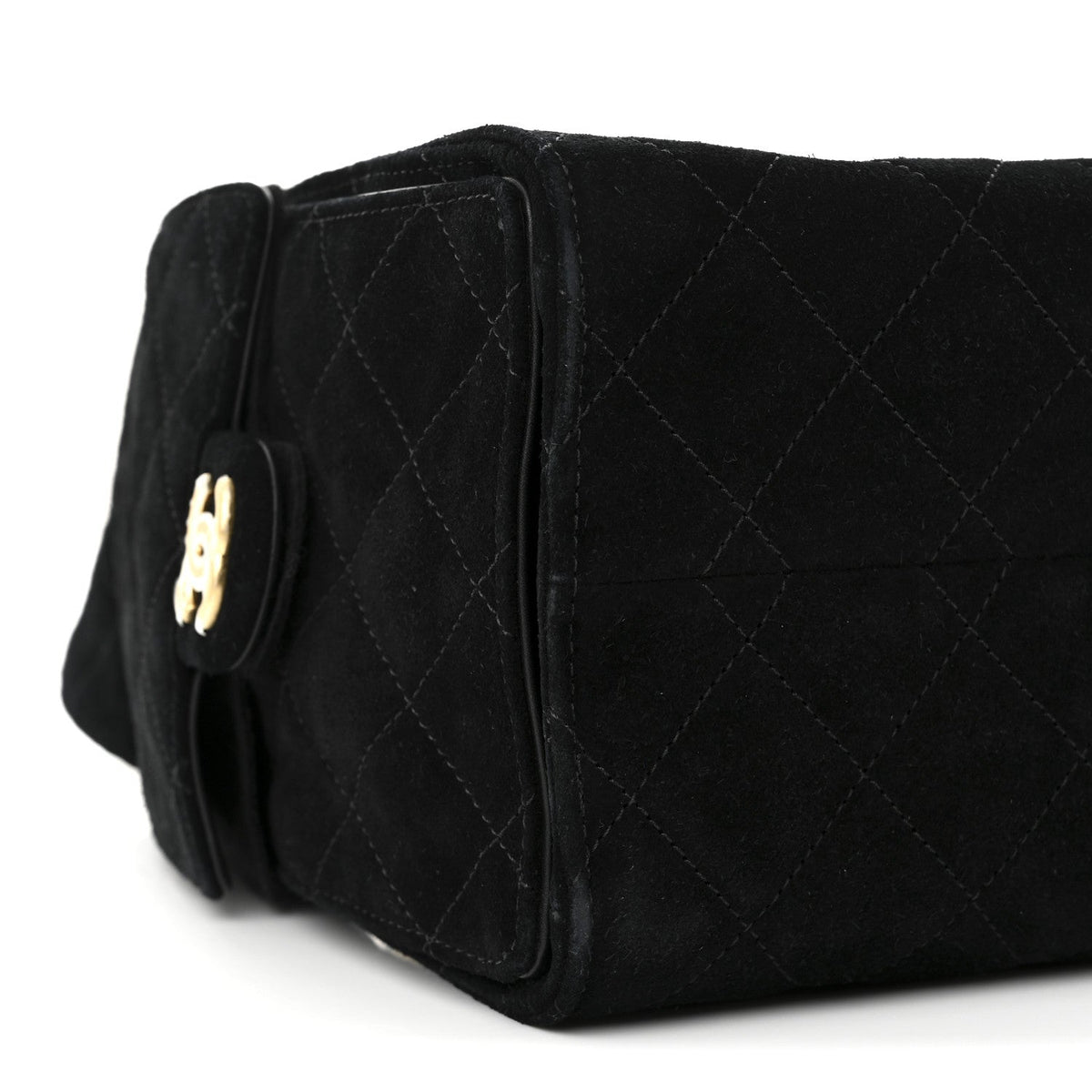 Suede Quilted Small Chanel 25 Handbag Black
