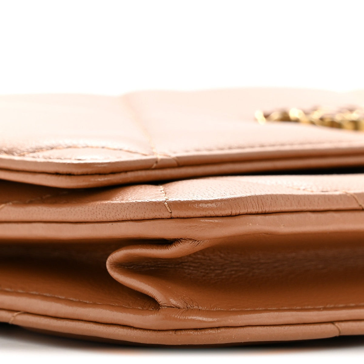 Lambskin Quilted Chanel 19 Wallet On Chain WOC Brown