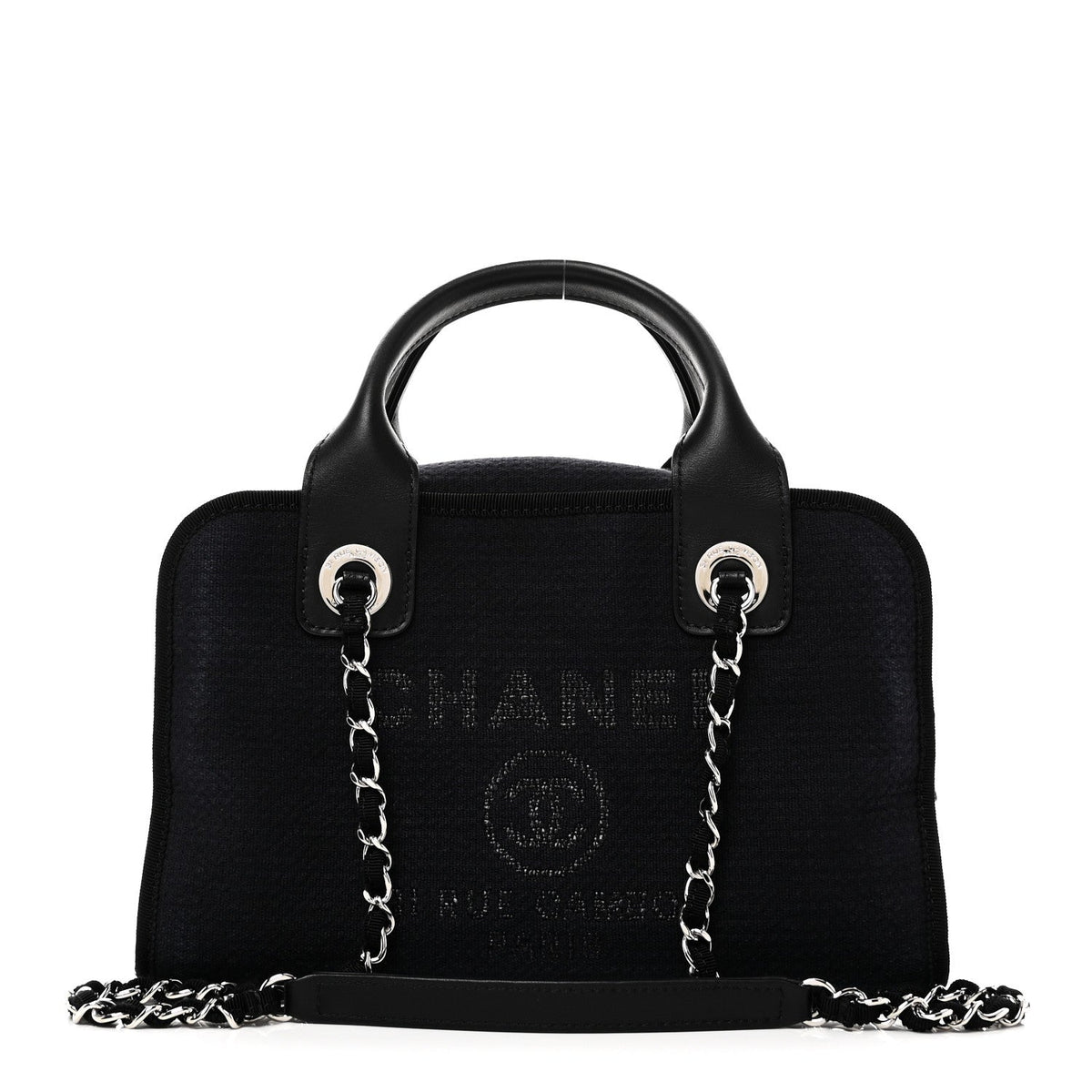 Mixed Fibers Small Deauville Bowling Bag Navy Blue