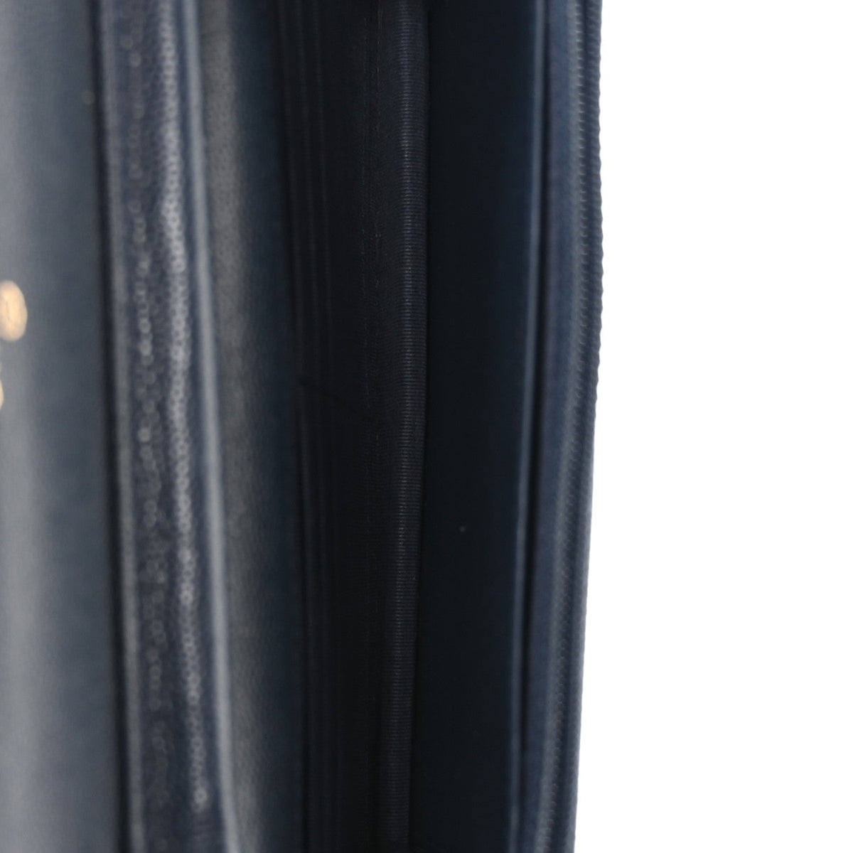 Caviar Quilted Wallet on Chain WOC Navy Blue