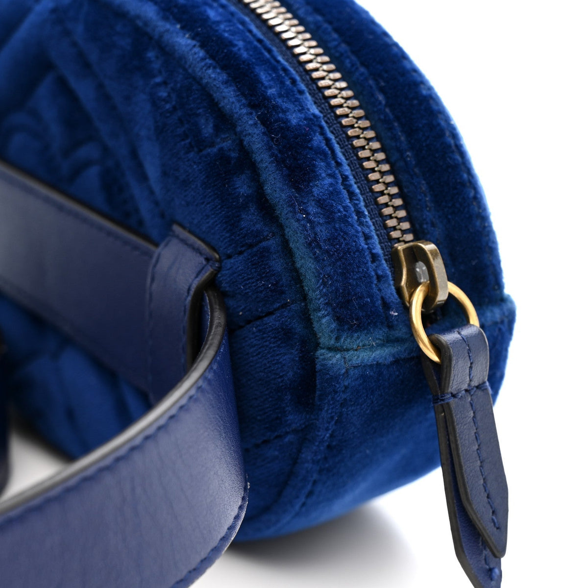 Velvet Matelasse GG Marmont Belt Bag 85 34 Cobalt Blue