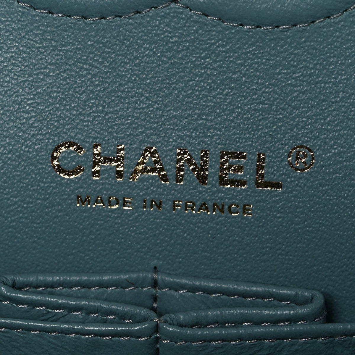 Iridescent Caviar Quilted Medium Double Flap Light Blue