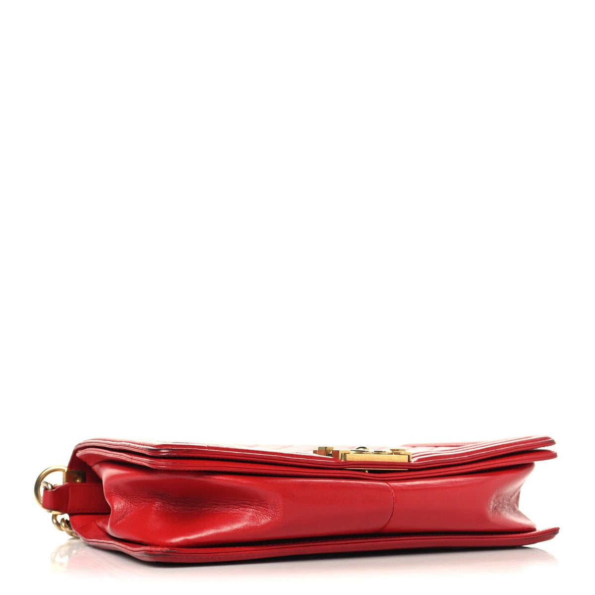 Lambskin Quilted New Medium Boy Flap Red