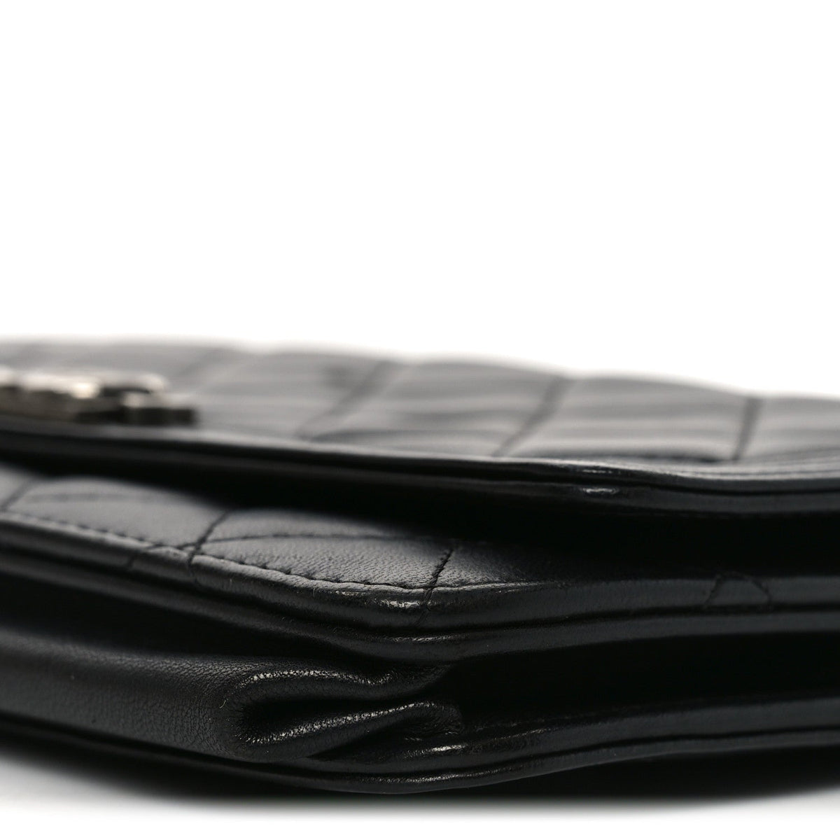 Lambskin Quilted Boy Wallet On Chain WOC Black