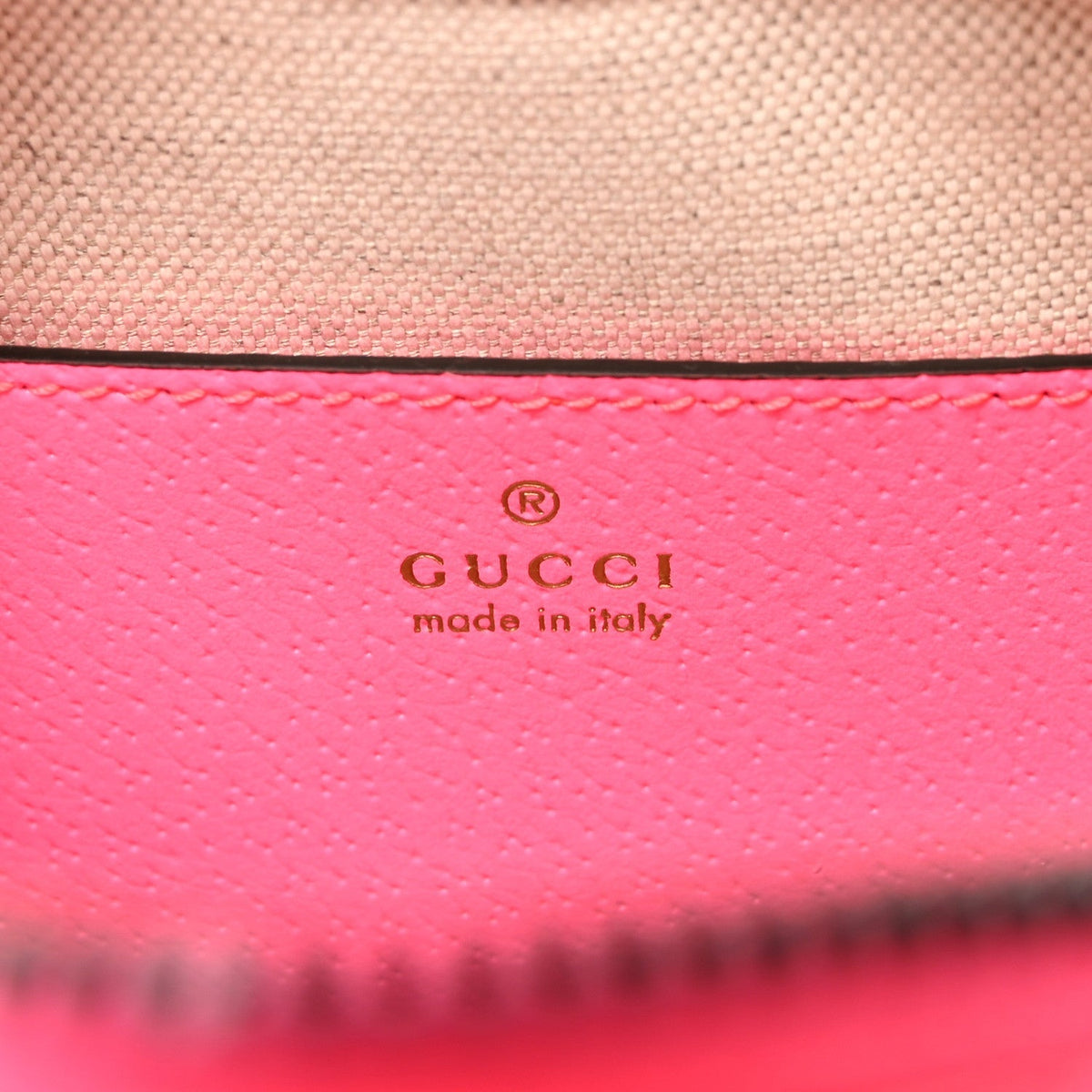 GG Supreme Monogram Textured Dollar Calfskin Web Ophidia Small Crossbody Bag Beige Ebony Fuchsia