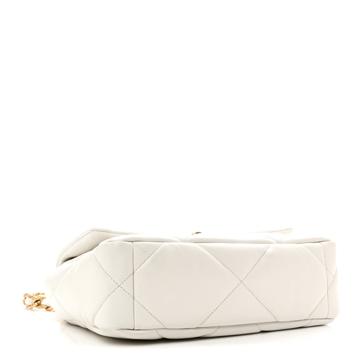 Goatskin Quilted Medium Chanel 19 Flap White