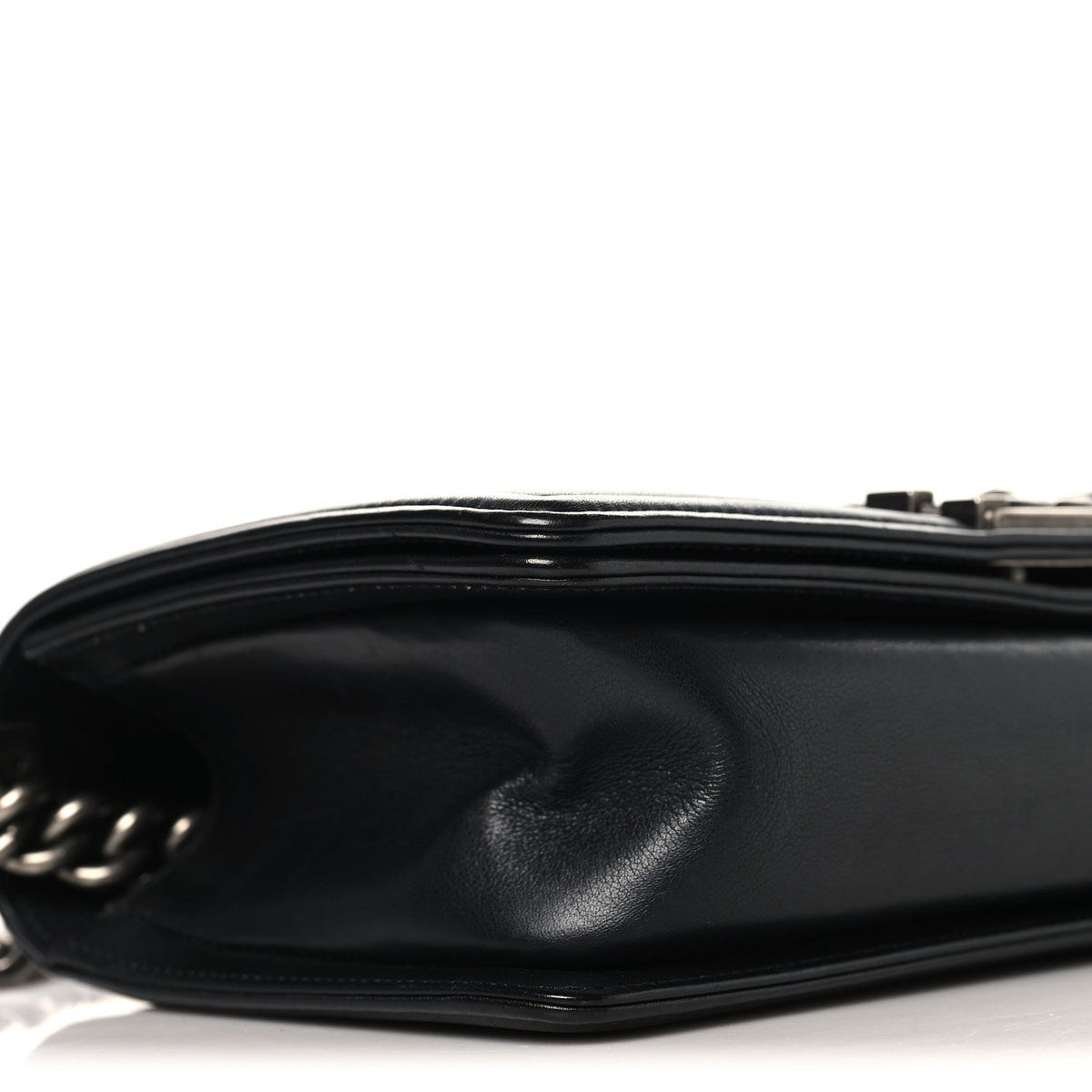 Lambskin Braided Woven Medium Boy Flap Black