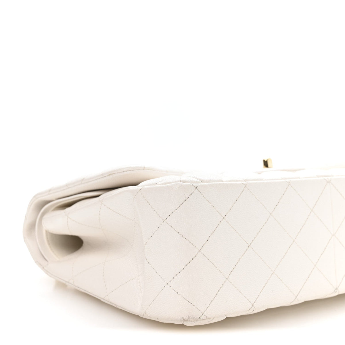 Caviar Quilted Jumbo Double Flap White