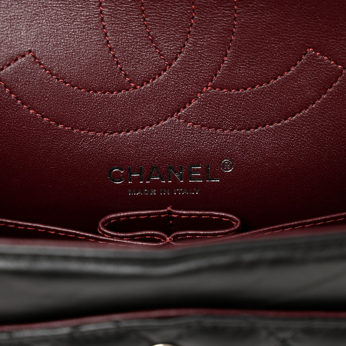 Aged Calfskin Quilted 2.55 Reissue 225 Flap Black