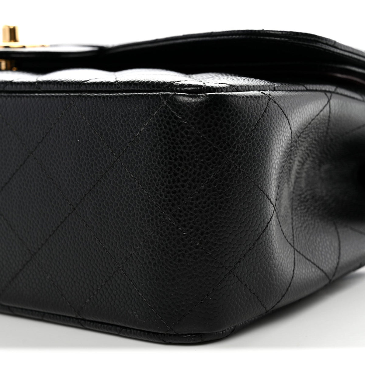 Caviar Quilted Jumbo Double Flap Black