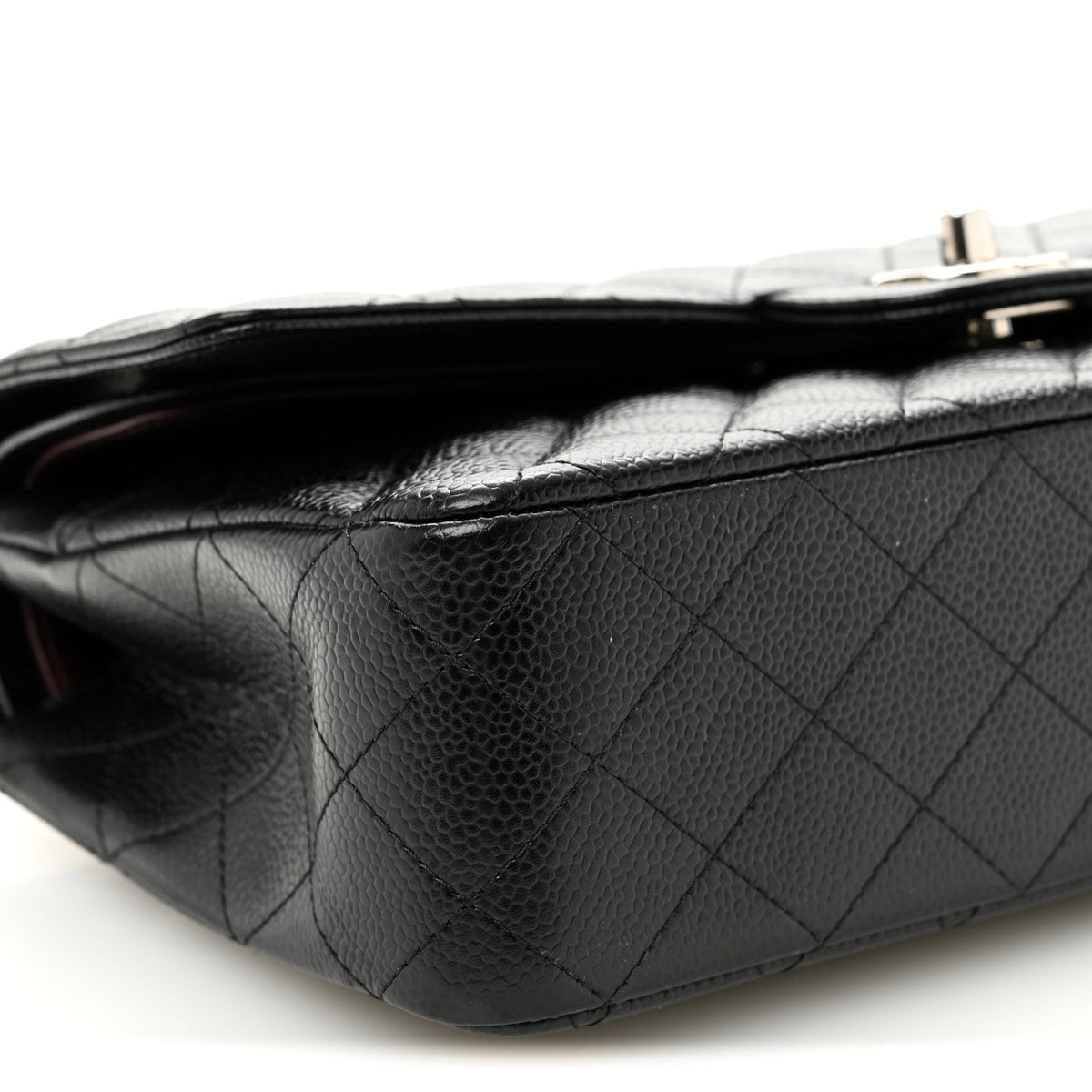 Caviar Quilted Medium Double Flap Black