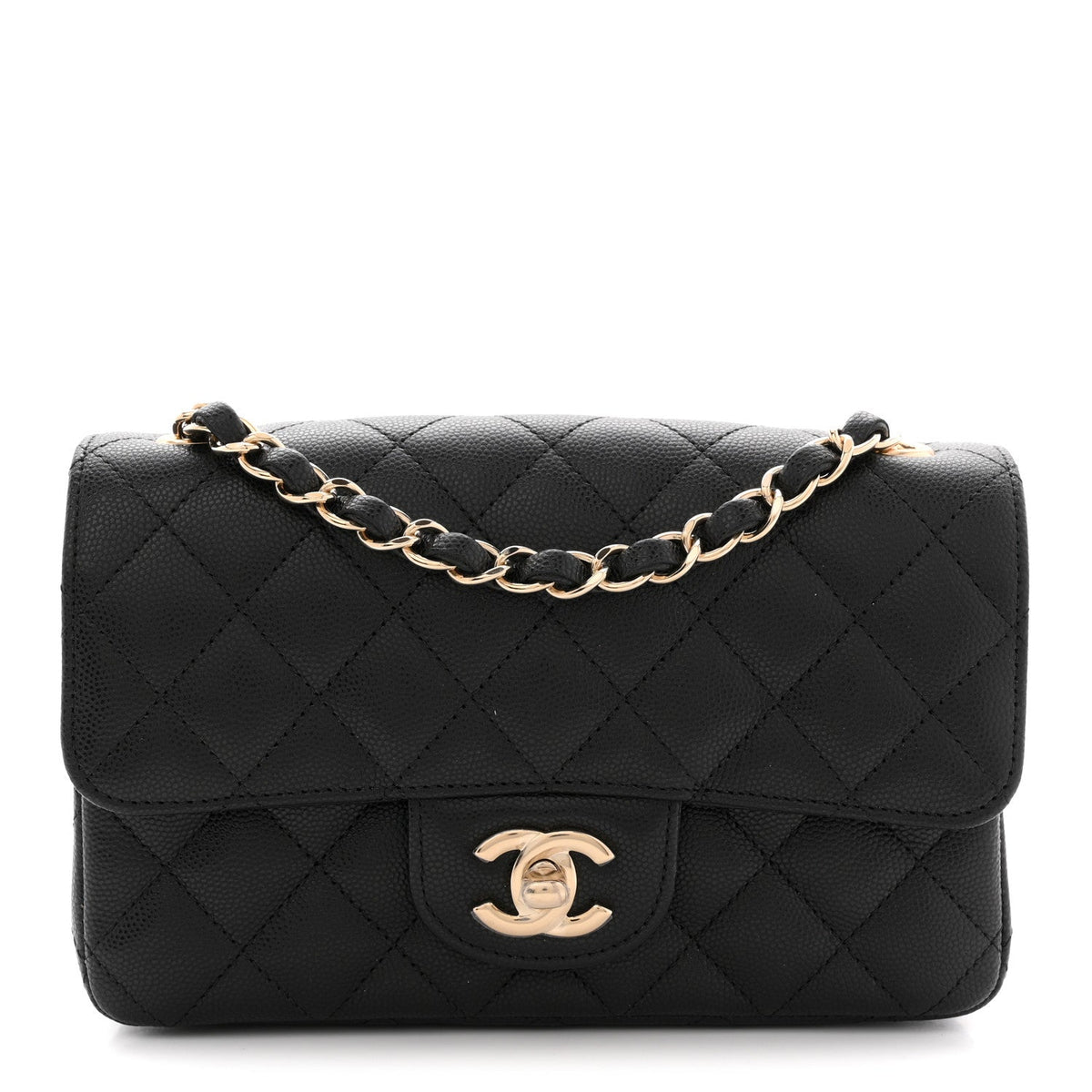 Caviar Quilted Mini Rectangular Flap Black