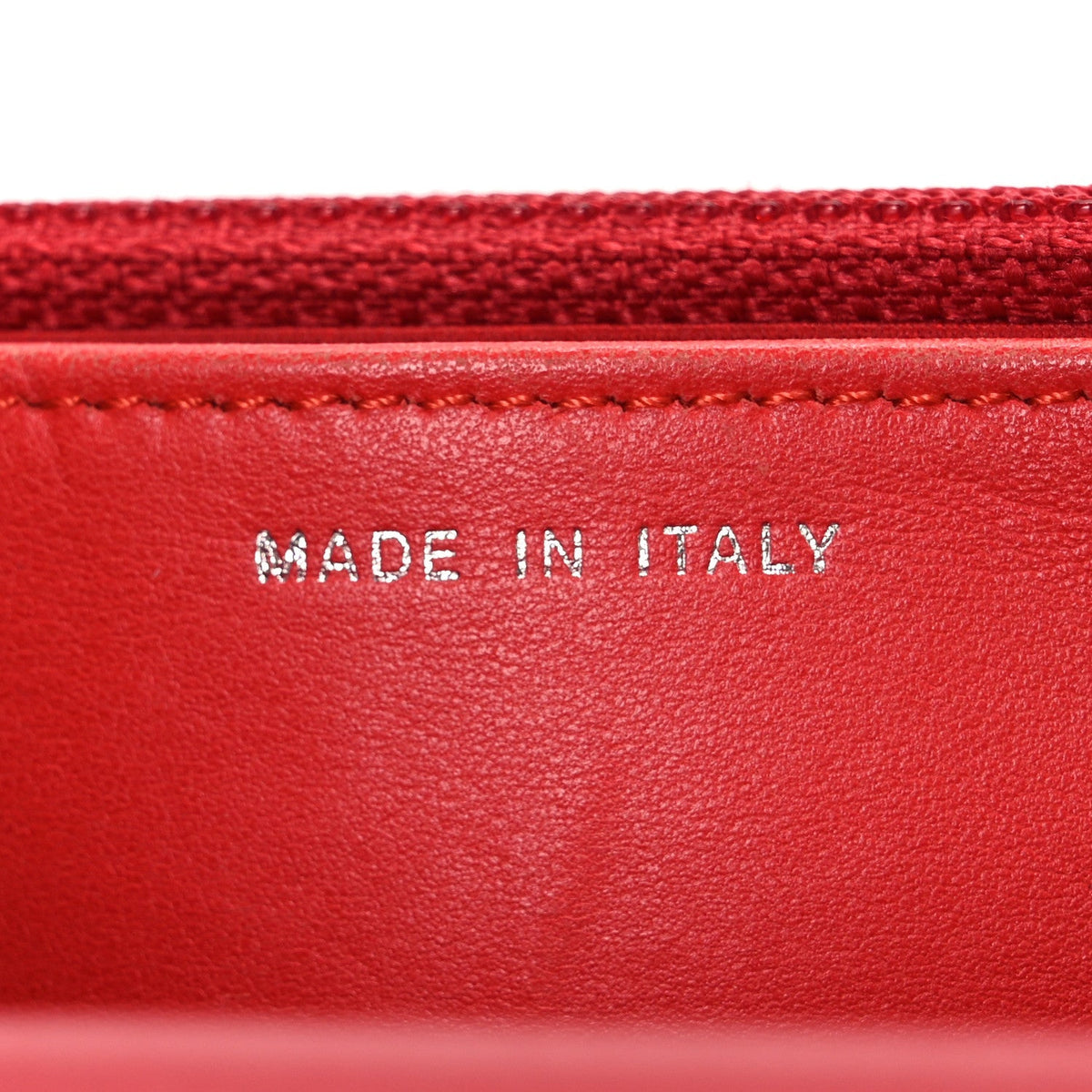 Lambskin Camellia Embossed Wallet on Chain WOC Red