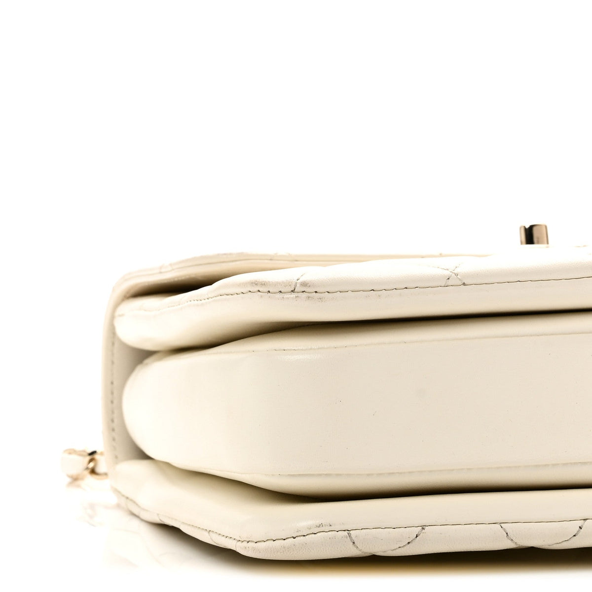 Lambskin Quilted Small Trendy CC Dual Handle Flap Bag White