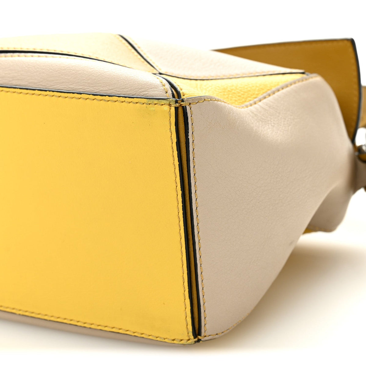 Grained Calfskin Small Puzzle Bag Ocre Yellow