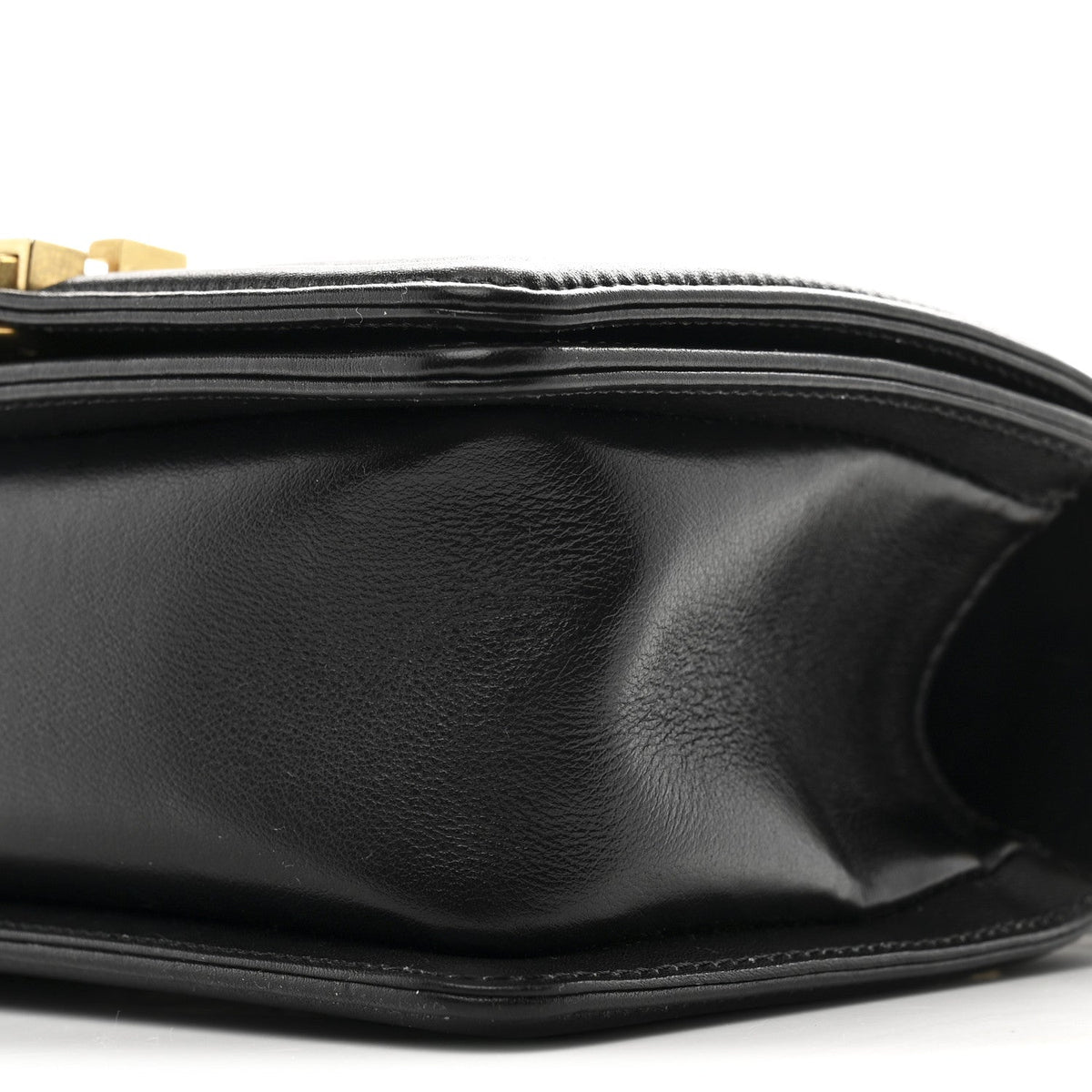 Calfskin Quilted Small Boy Flap Black
