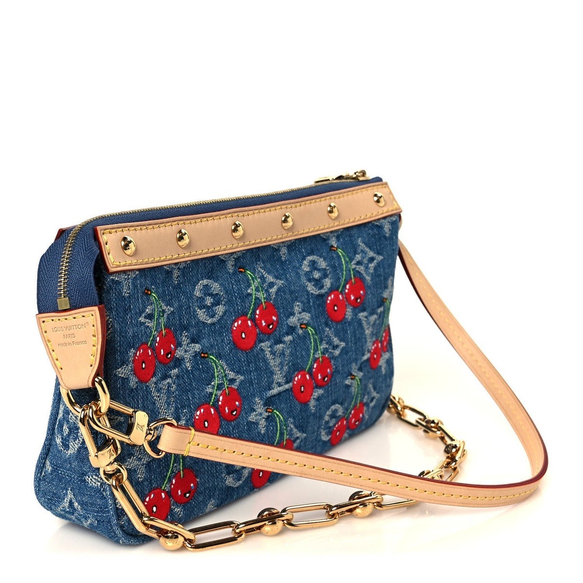 LV X TM Monogram Denim Cerises Pochette Accessories Blue