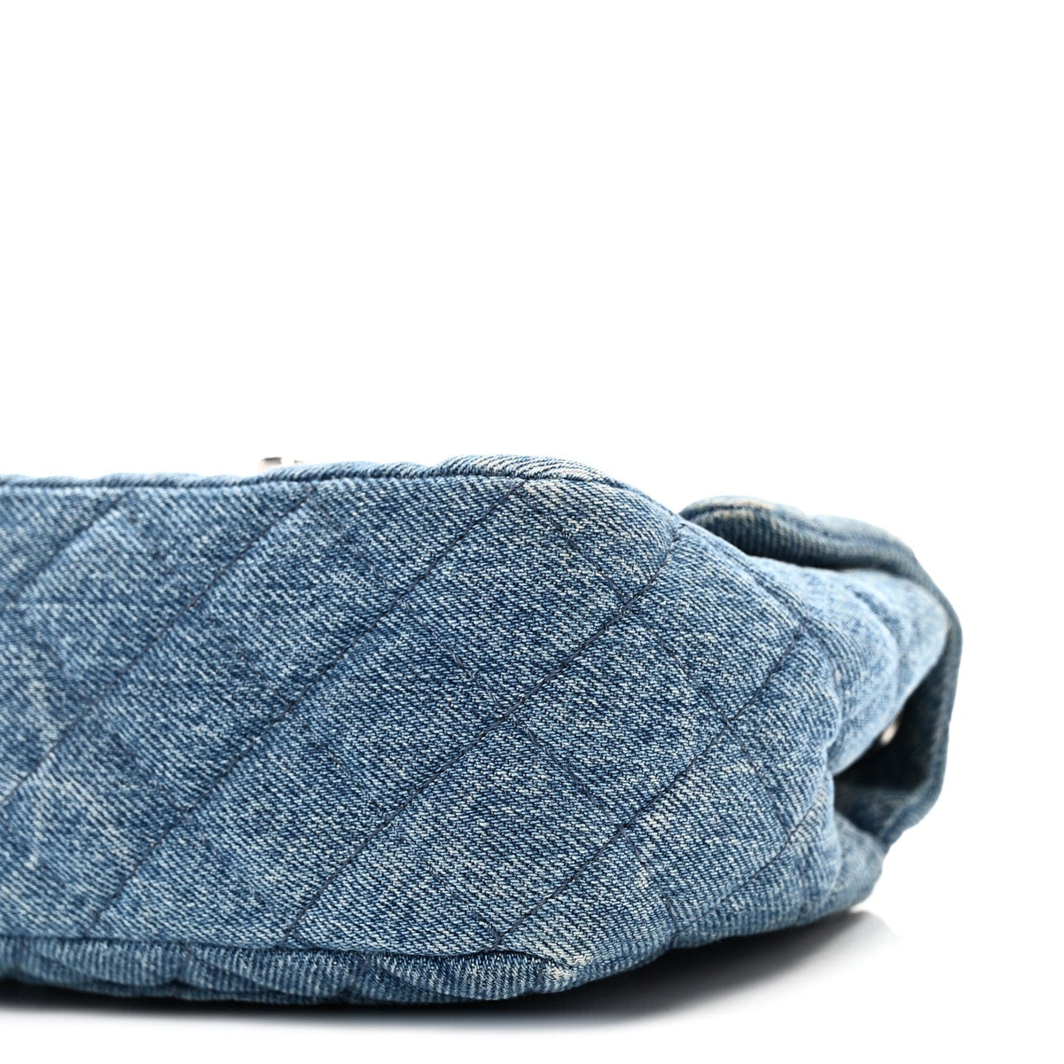 Denim CC Quilted Mini Square Flap Blue