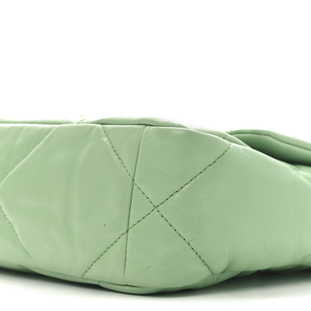 Goatskin Quilted Medium Chanel 19 Flap Light Green