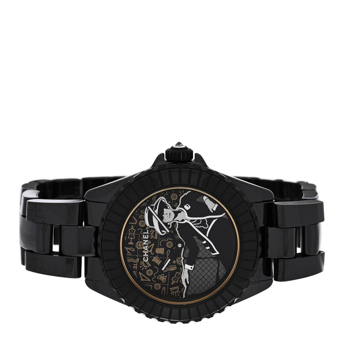 Stainless Steel Ceramic 38mm J12 Limited Edition Mademoiselle Couture Automatic Watch Black