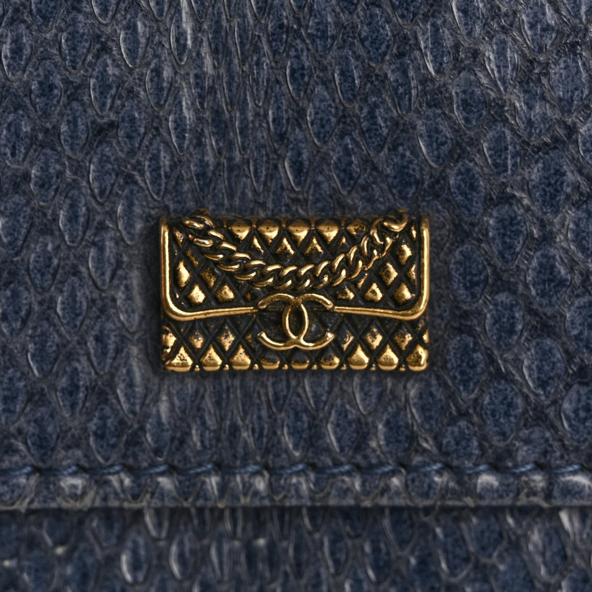 Snakeskin Wallet On Chain WOC Blue