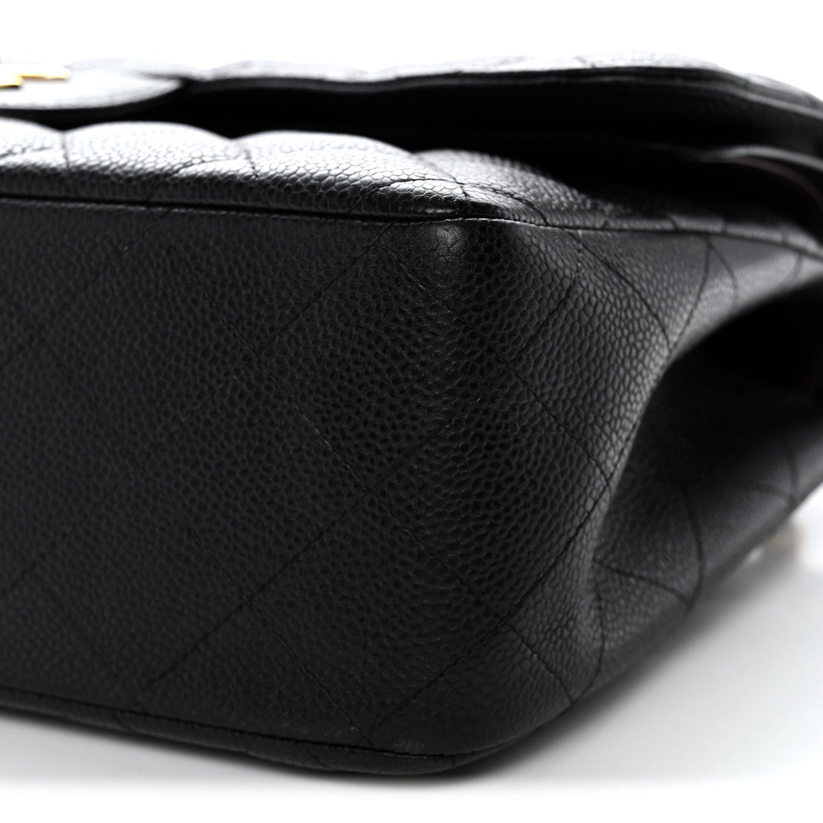 Caviar Quilted Jumbo Double Flap Black