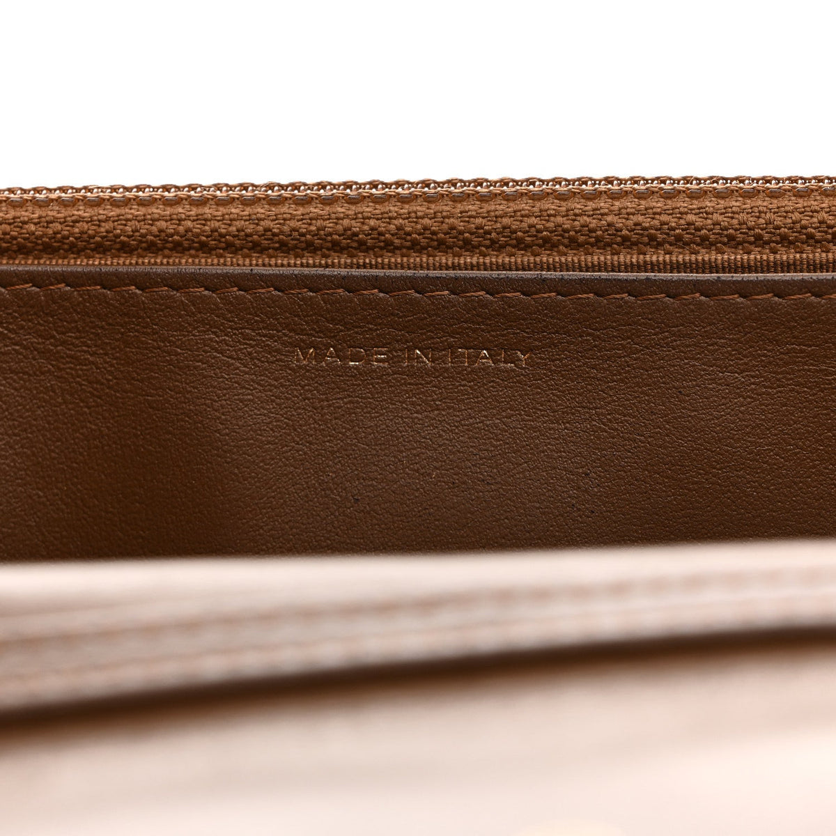 Metallic Calfskin Quilted 2.55 Reissue Wallet On Chain WOC Bronze