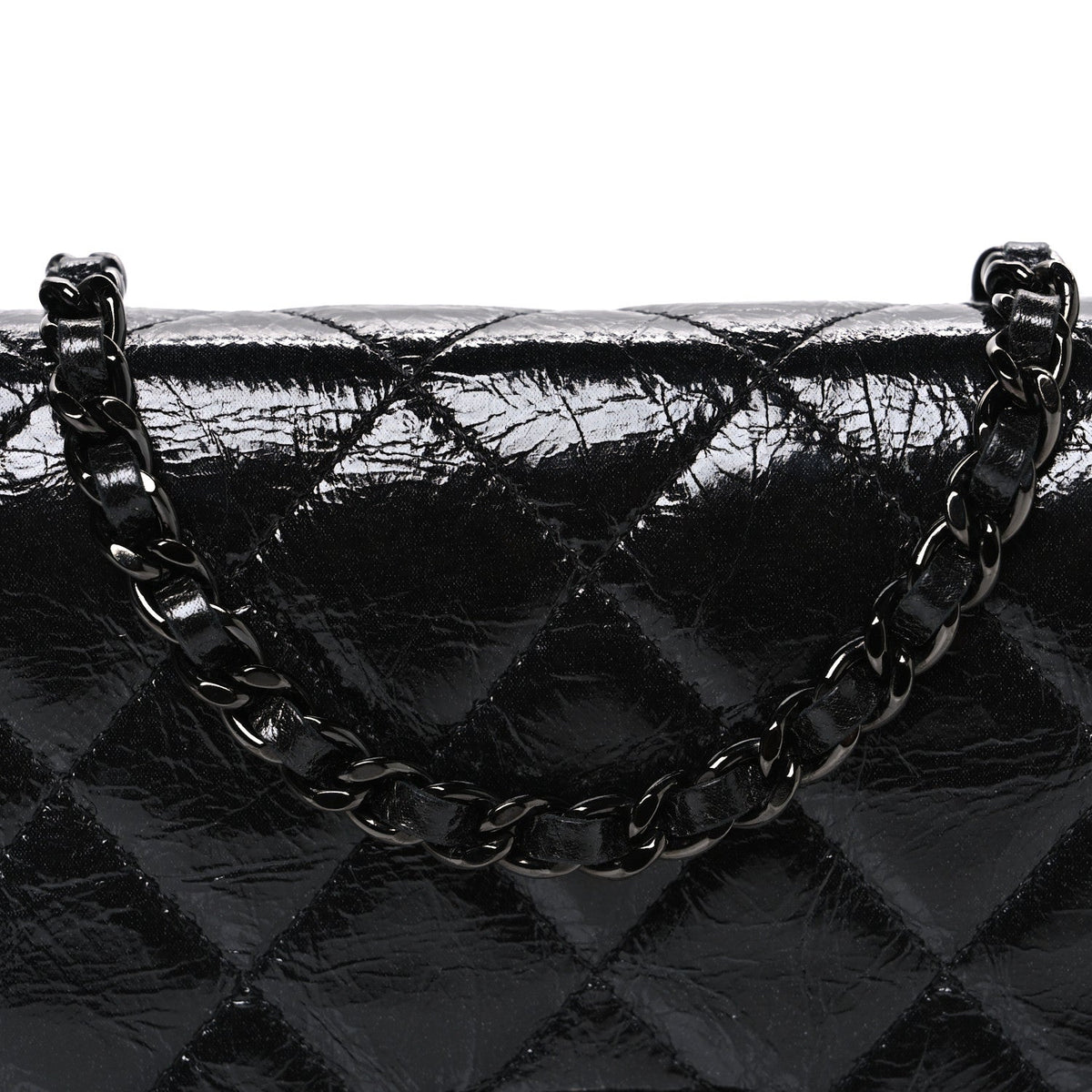Glazed Aged Calfskin Reissue Wallet On Chain WOC So Black
