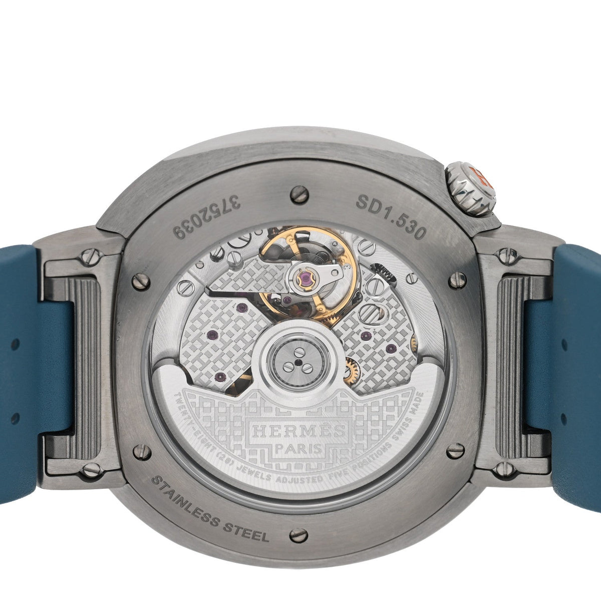 Stainless Steel Rubber Diamond Bezel 36mm Cut Automatic Watch Blue Jean