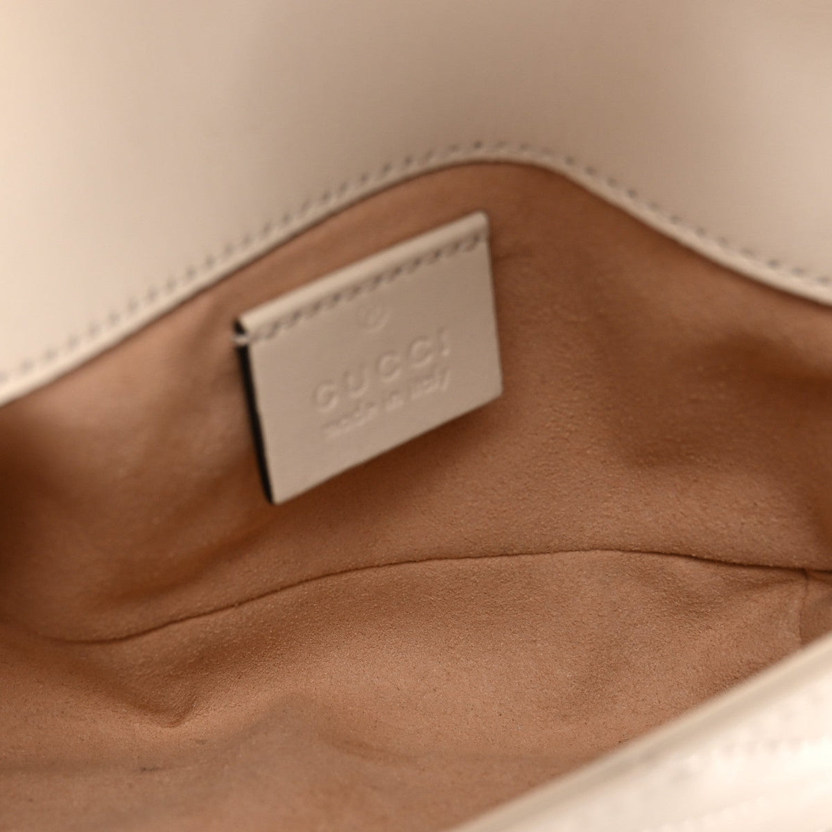 Calfskin Matelasse Super Mini GG Marmont Shoulder Bag White