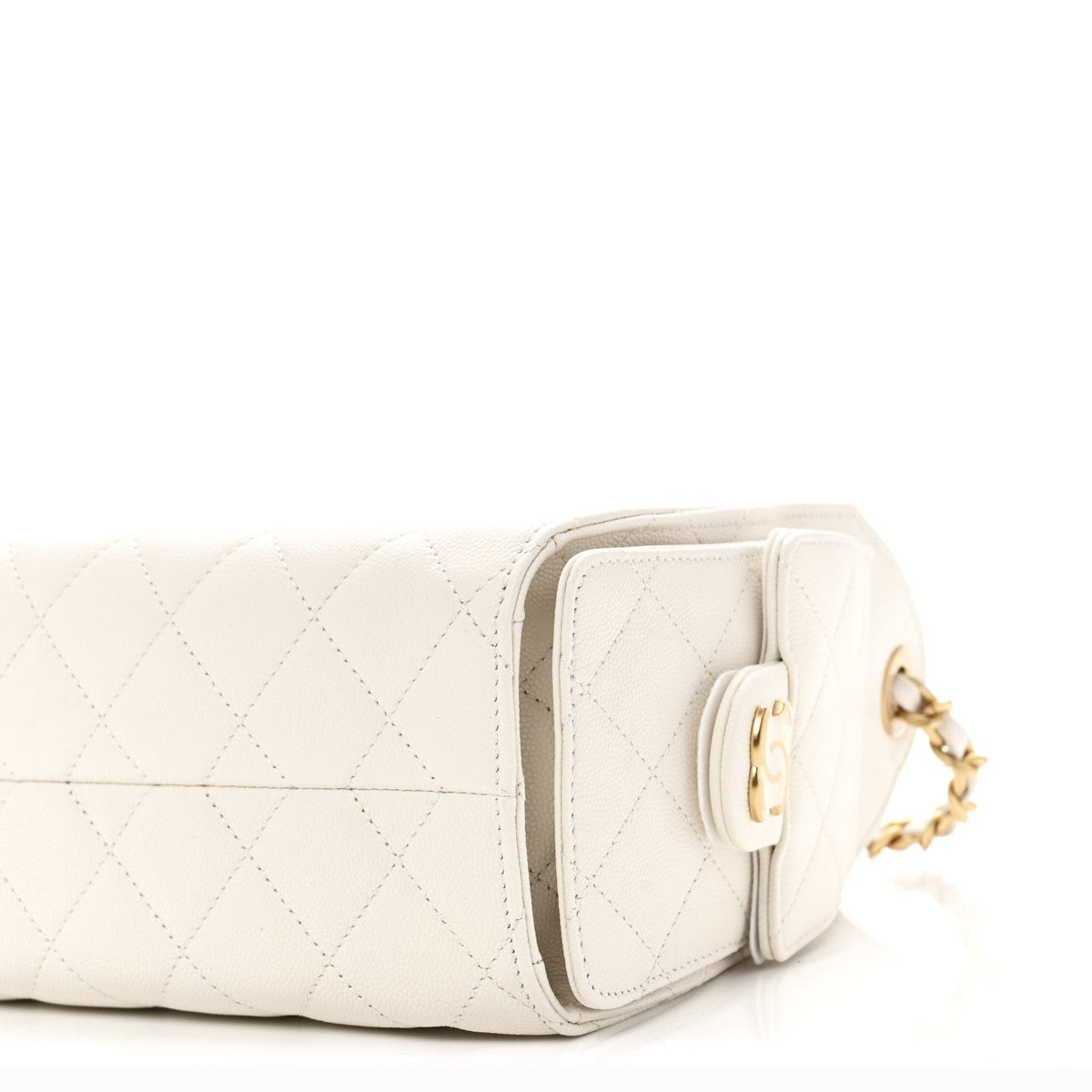 Caviar Quilted Mini Chanel 25 Handbag White