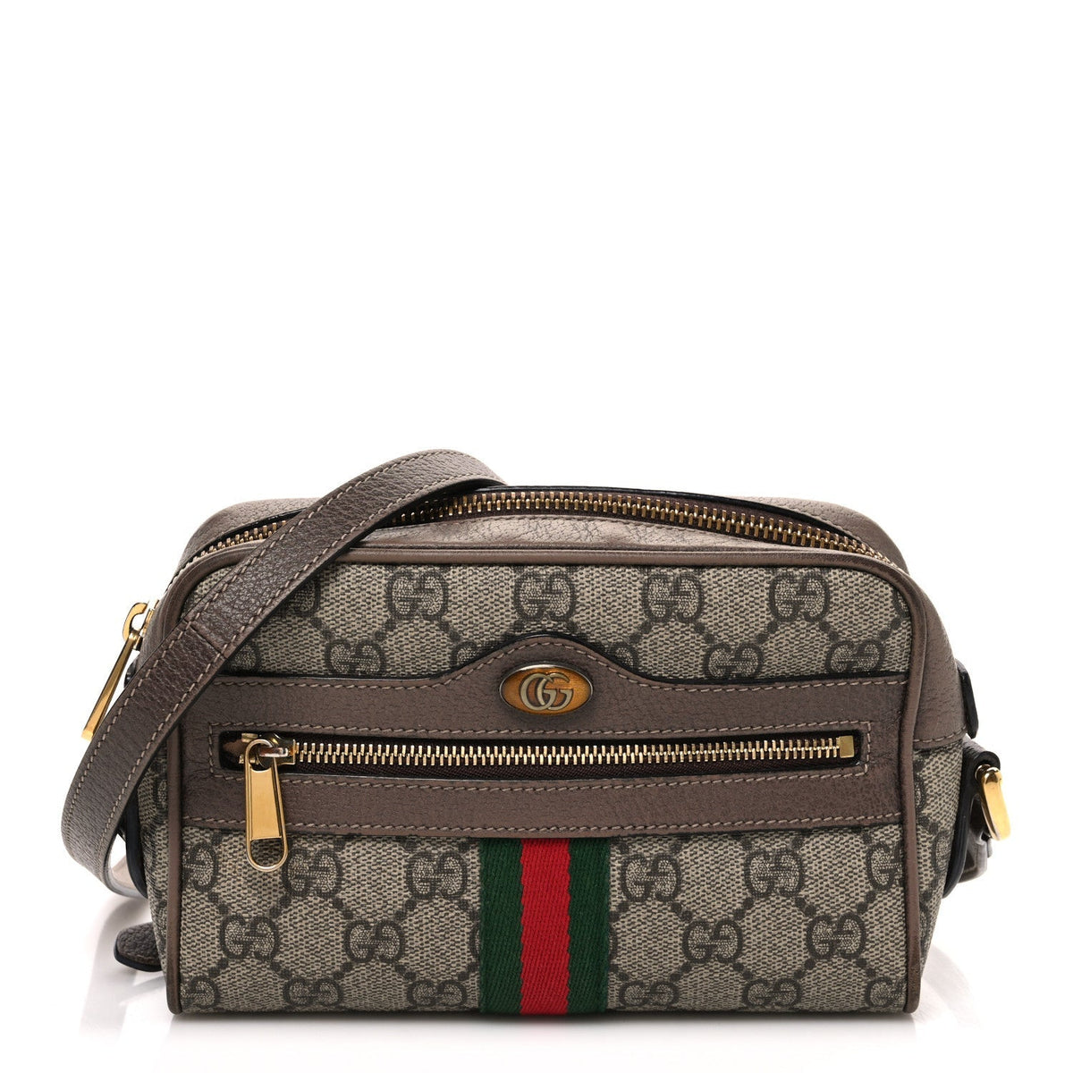 GG Supreme Monogram Web Mini Ophidia Shoulder Bag Brown