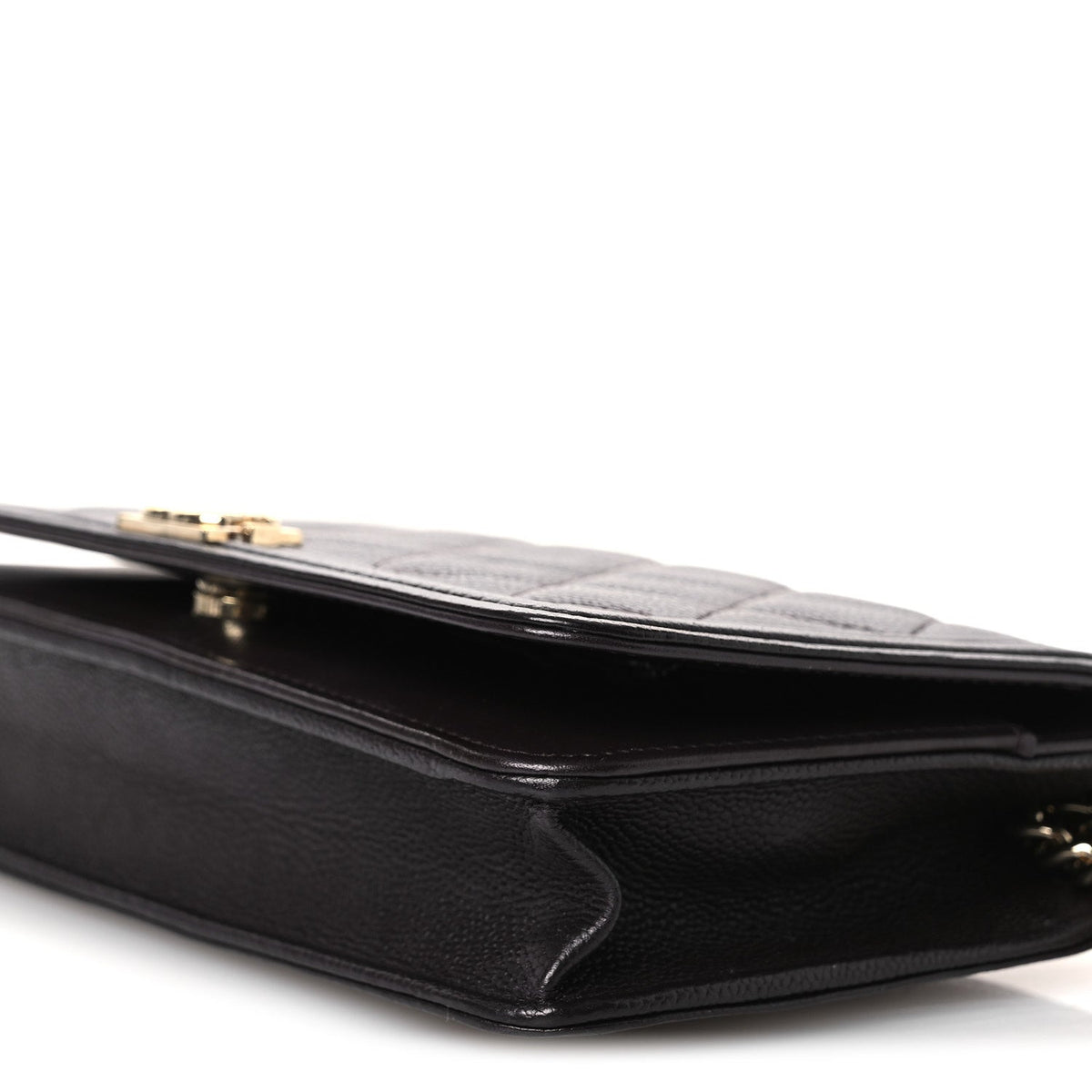 Caviar Quilted Boy Wallet On Chain WOC Dark Brown