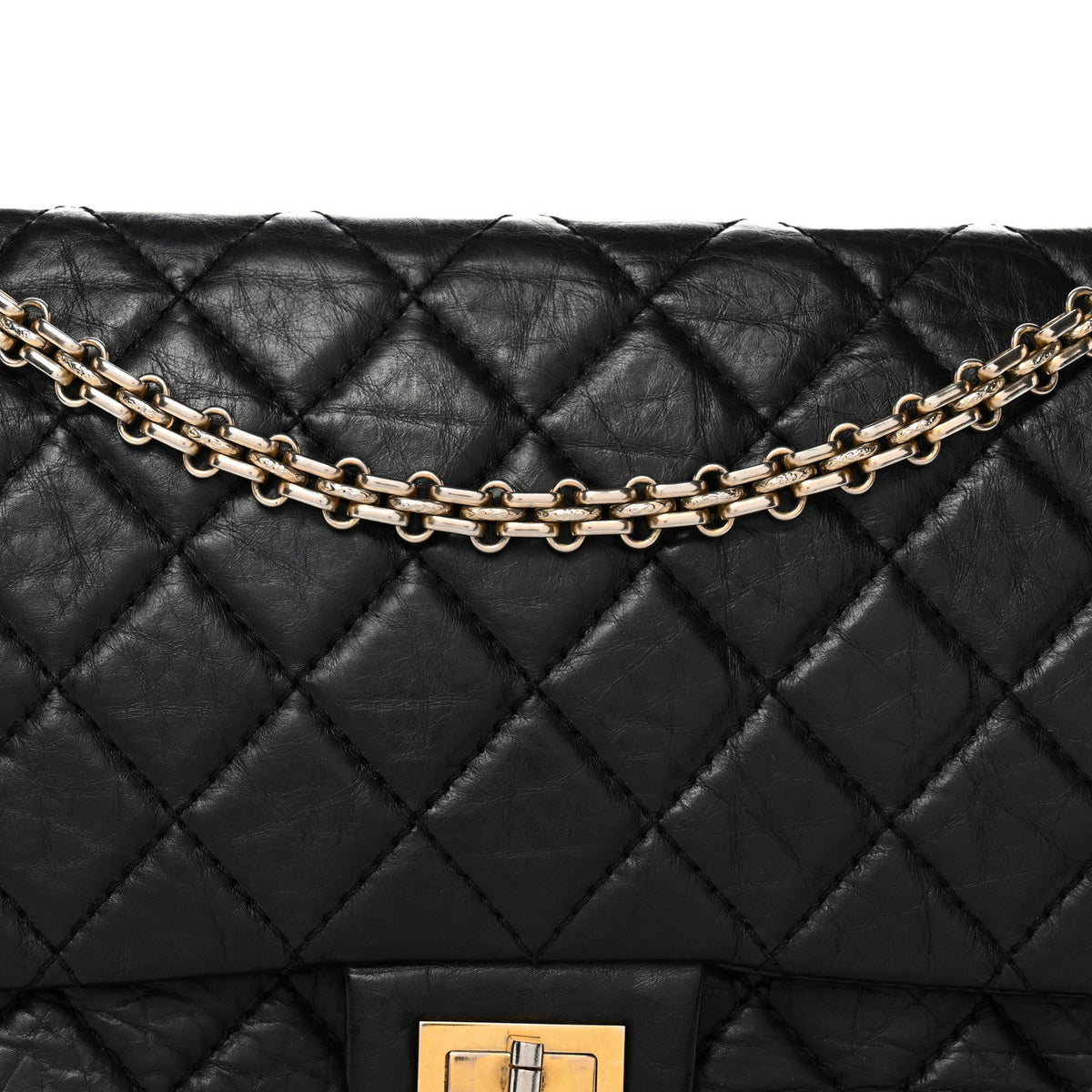 Aged Calfskin Quilted 2.55 Reissue 226 Flap Black