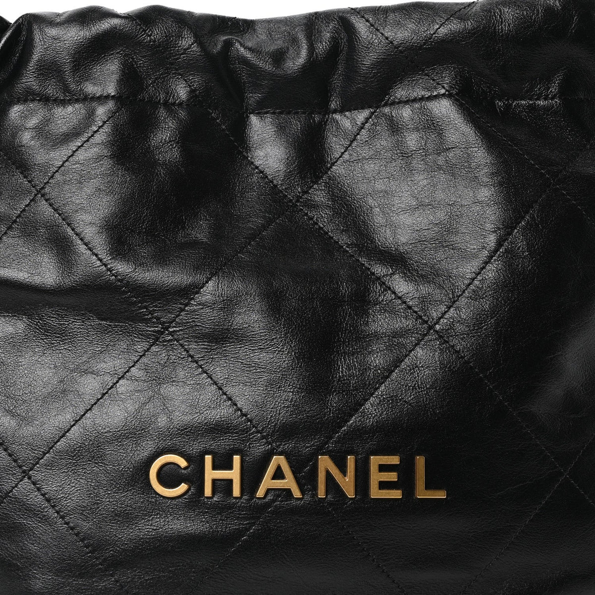 Shiny Calfskin Quilted Small Chanel 22 Black