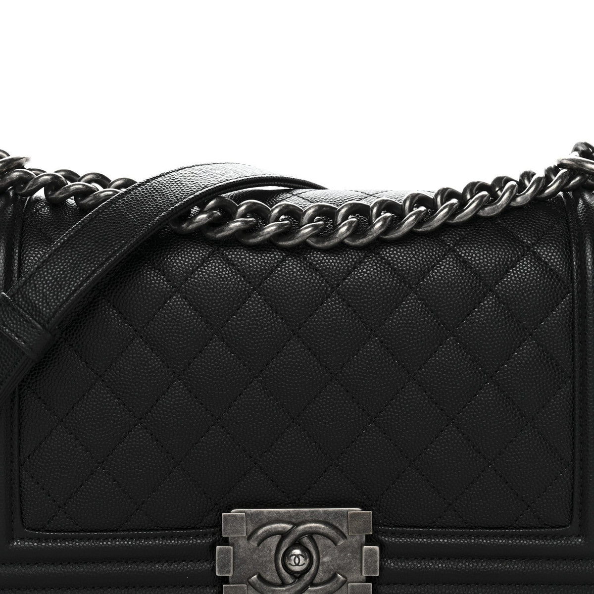 Caviar Quilted Medium Boy Flap Black