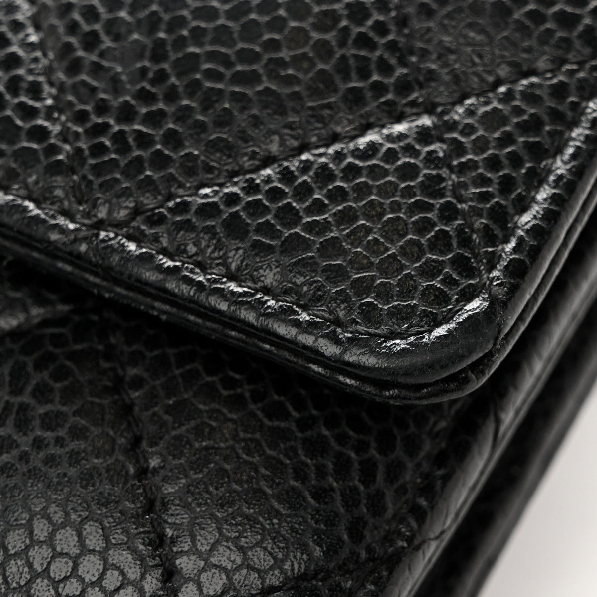 Caviar Quilted Wallet On Chain WOC Black