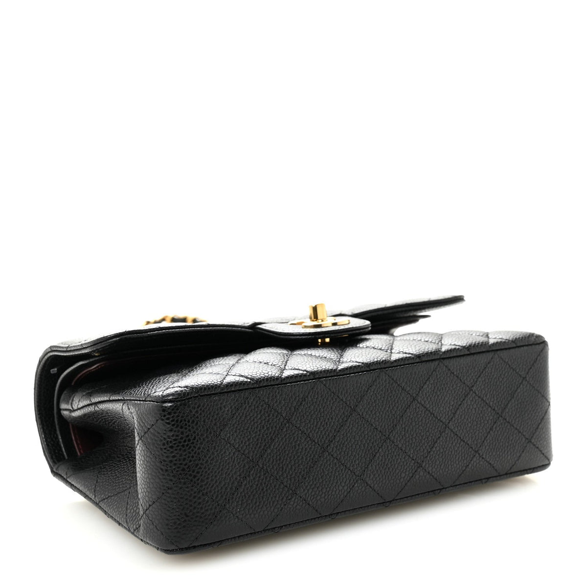 Caviar Quilted Small Double Flap Black