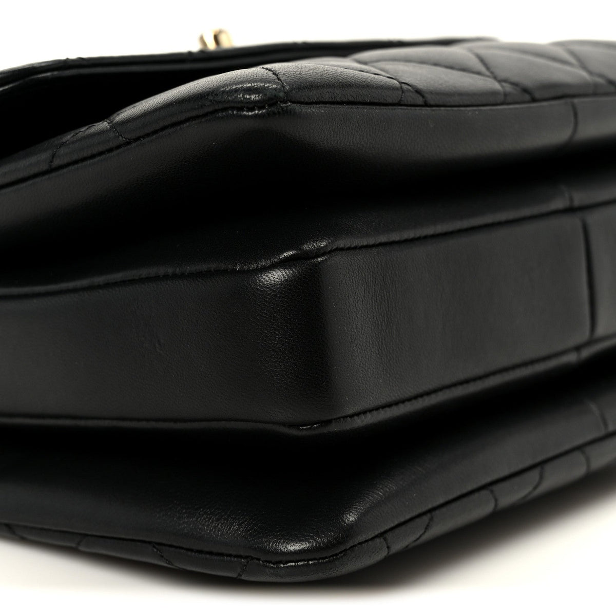 Lambskin Quilted Mini Trendy CC Dual Handle Flap Bag Black