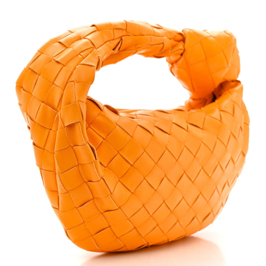 Nappa Intrecciato Mini Jodie Tangerine