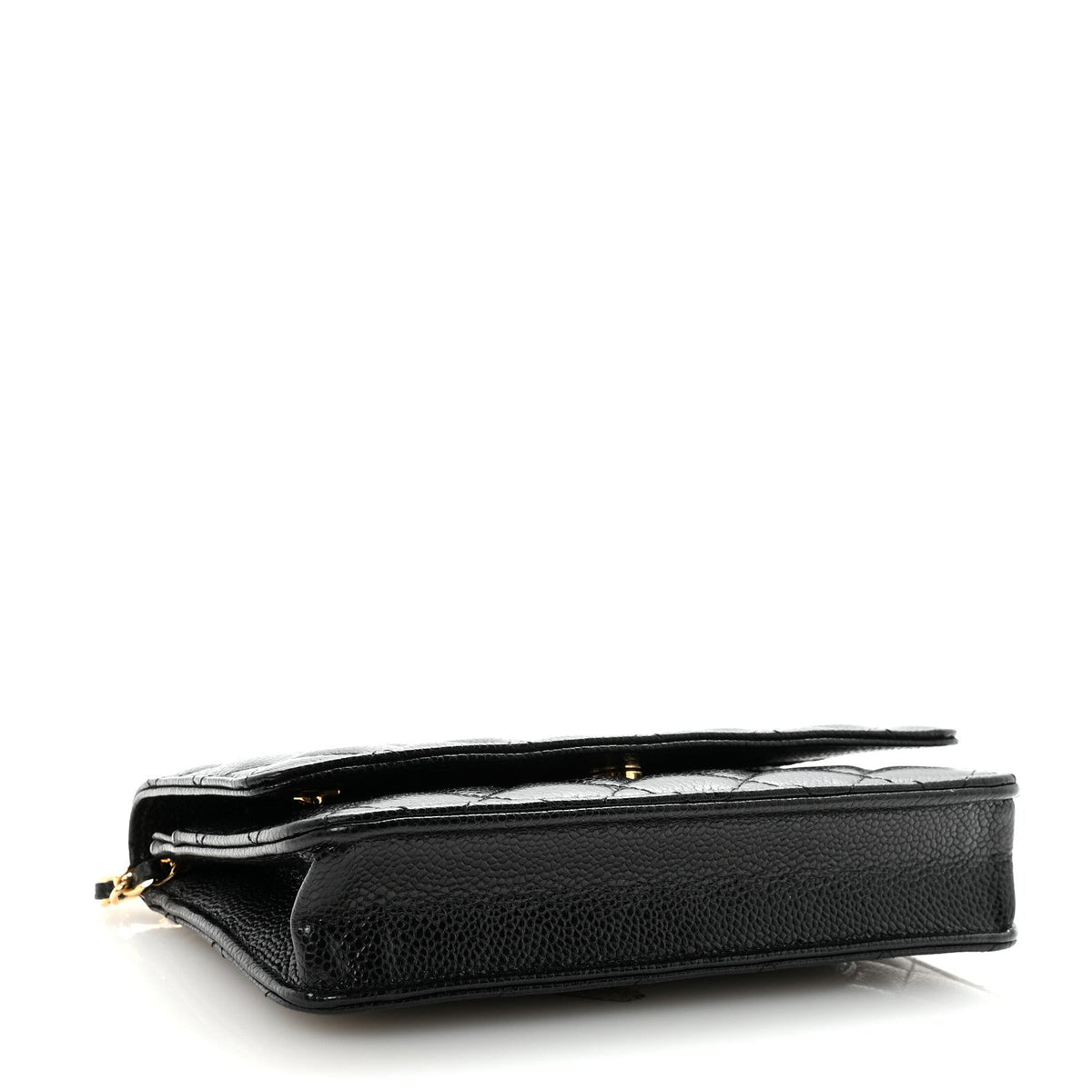 Caviar Quilted Wallet on Chain WOC Black