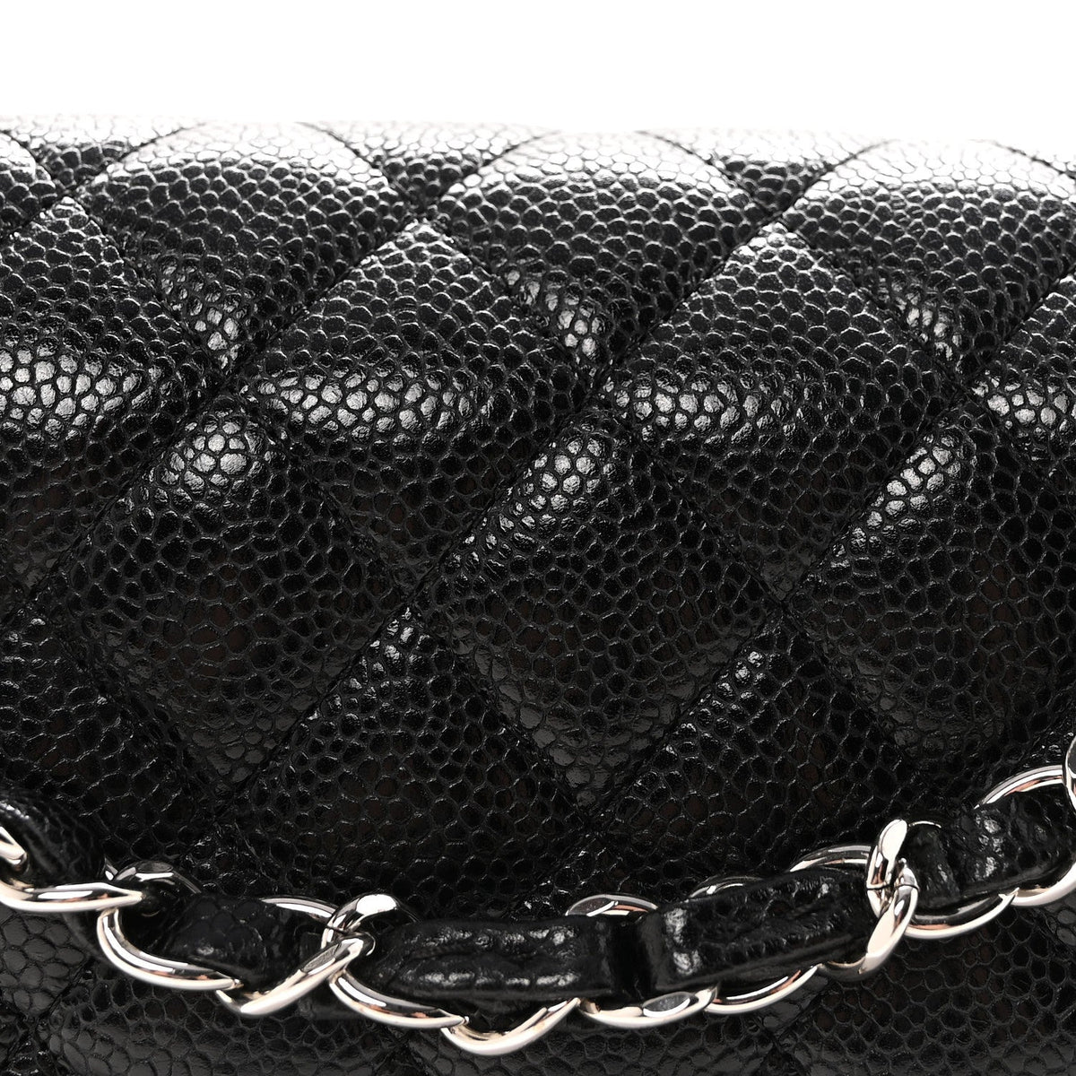 Caviar Quilted Medium Double Flap Black