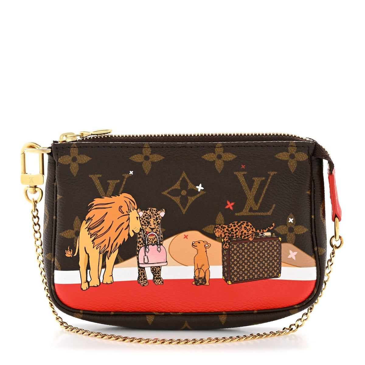 Monogram 2018 Christmas Animation Mini Cats Pochette Accessories