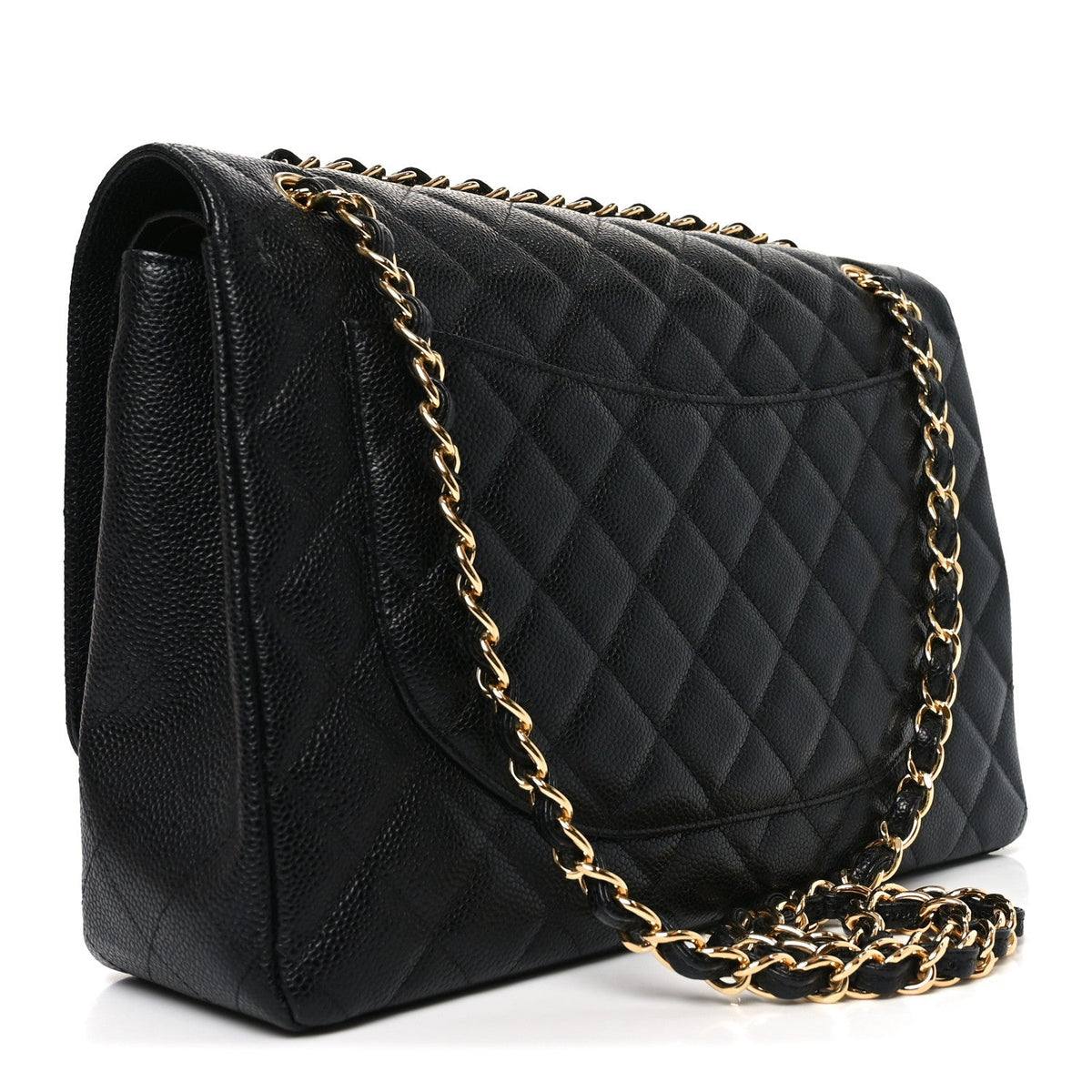 Caviar Quilted Maxi Double Flap Black