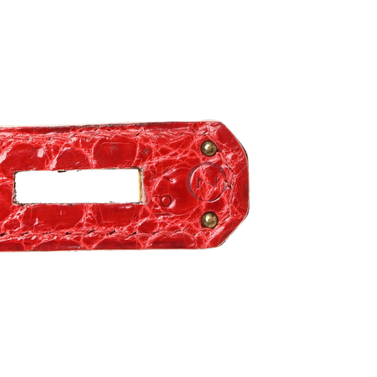 Shiny Porosus Crocodile Kelly Sellier 28 Rouge Vif