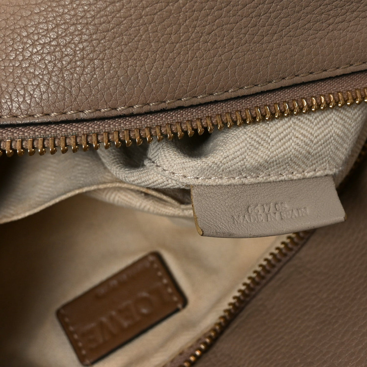 Grained Calfskin Medium Puzzle Bag Sand Mink