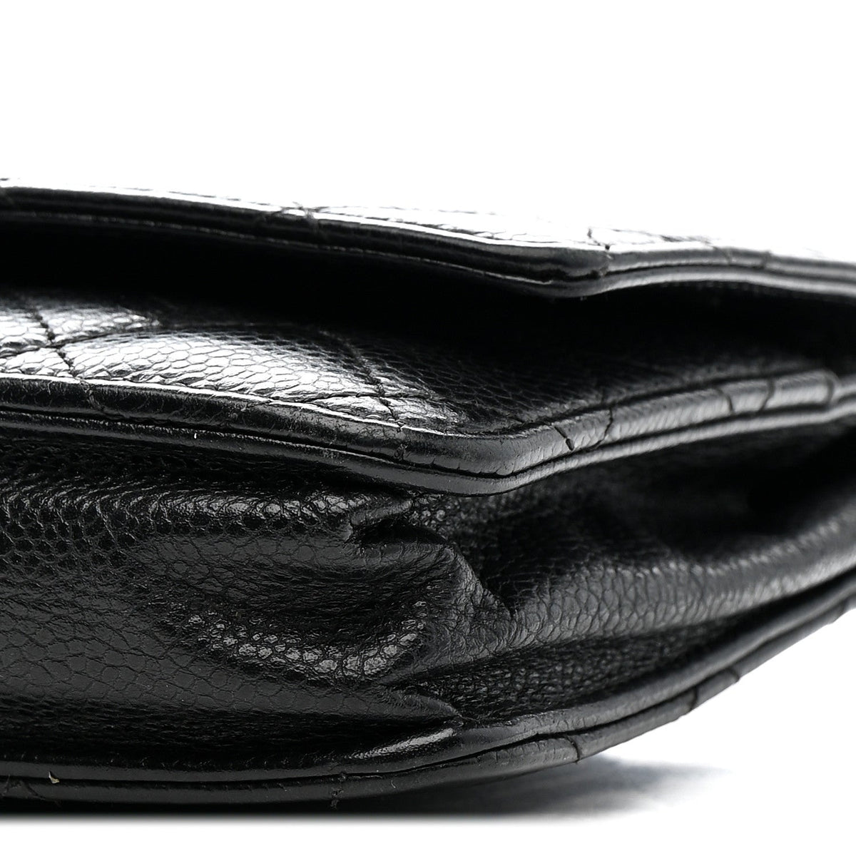 Caviar Quilted Wallet on Chain WOC Black