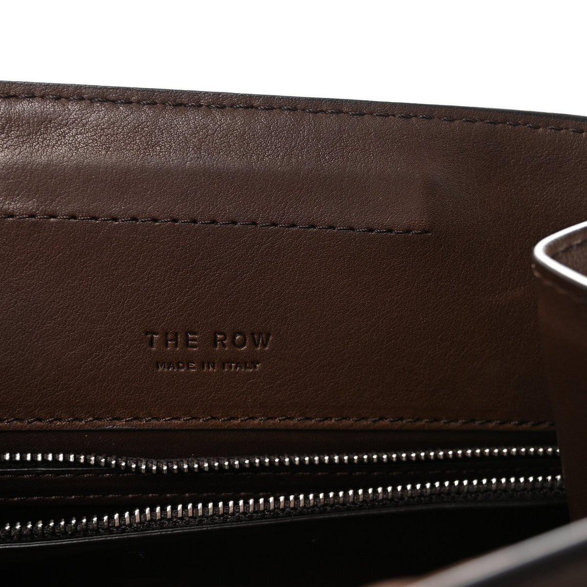 Polished Saddle Calfskin Peggy Clutch Deep Brown